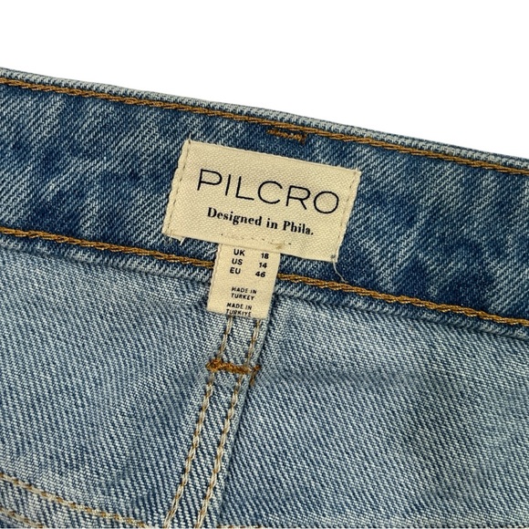 Pilcro Light Blue with silver metallic Mini Skirt - Picture 9 of 10